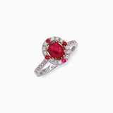 18K White & Rose Gold Ruby & Diamond Ring