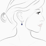 18K White Gold Sapphire Diamond Earrings