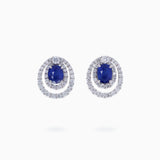 18K White Gold Sapphire Diamond Earrings