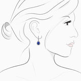 18K White Gold Sapphire Diamond Earrings