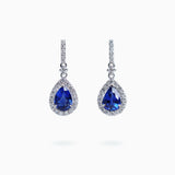 18K White Gold Sapphire Diamond Earrings