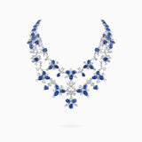 18K White Gold Sapphire, Diamond Necklace