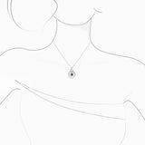 18K White Gold Sapphire & Diamond Pendant