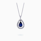 18K White Gold Sapphire & Diamond Pendant