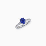 18K White Gold Sapphire & Diamond Ring