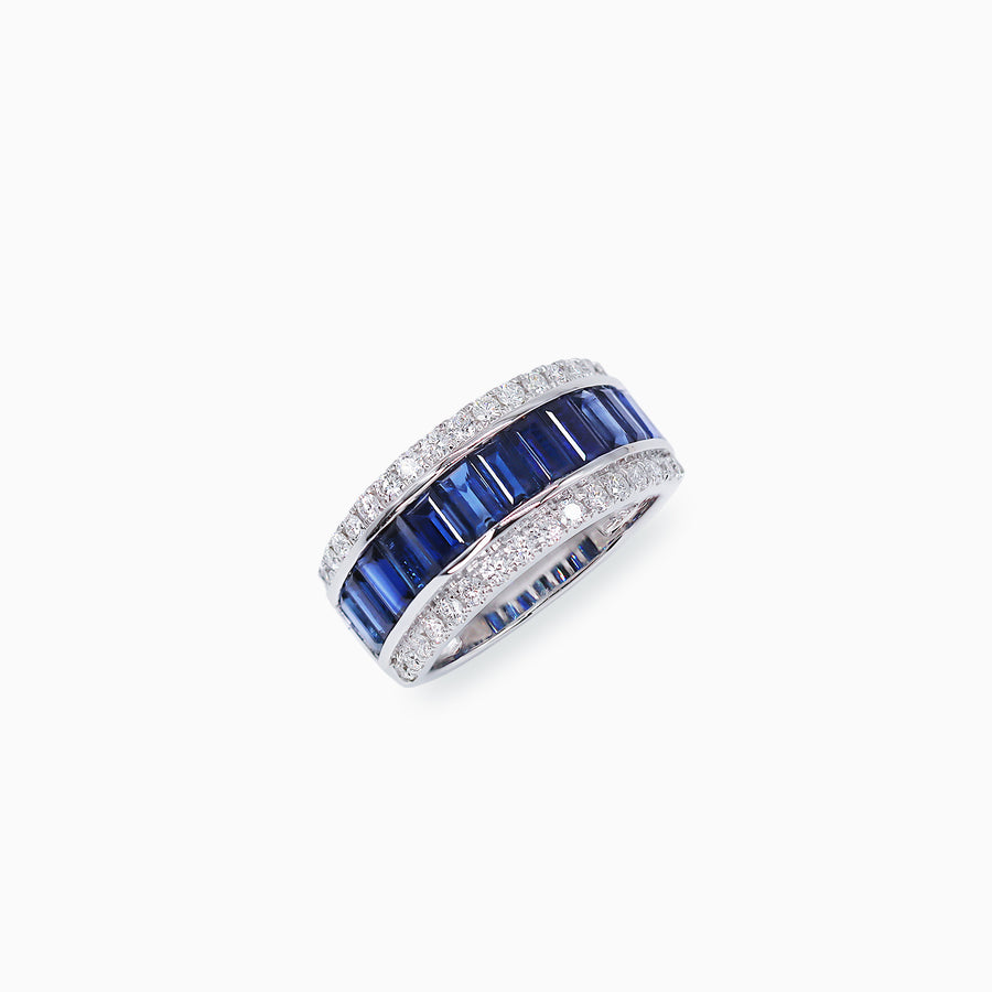 18K White Gold Sapphire & Diamond Ring