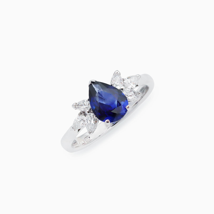 18K White Gold Sapphire & Diamond Ring