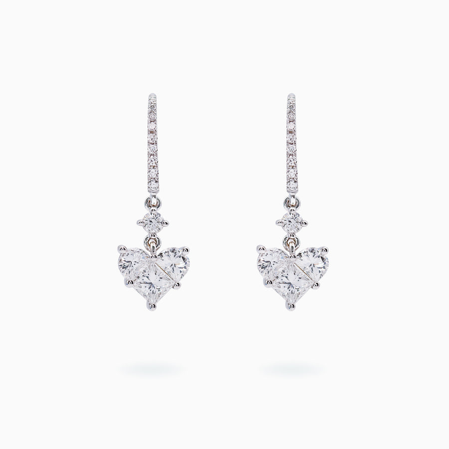 18K White Gold Diamond Earrings