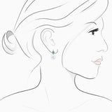 18K White Gold South Sea Pearl, Emerald & Diamond Earrings