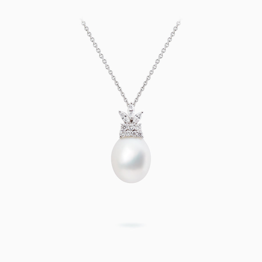18K White Gold South Sea Pearl & Diamond Pendant