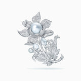 18K White Gold Baroque South Sea Pearl Brooch