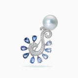 18K White Gold White South Sea Pearl Brooch