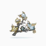 18K 白、黄、黑金多色南洋珍珠胸针