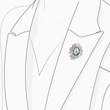 18K White, Rose & Yellow Gold Grey Baroque South Sea Pearl Brooch