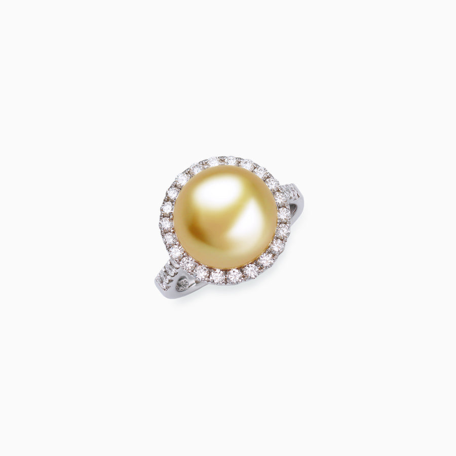 18K White Gold South Sea Pearl Diamond Ring