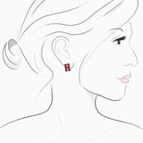 18K White & Rose Gold Ruby & Diamond Earrings