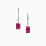 18K White & Rose Gold Rubellite & Diamond Earrings