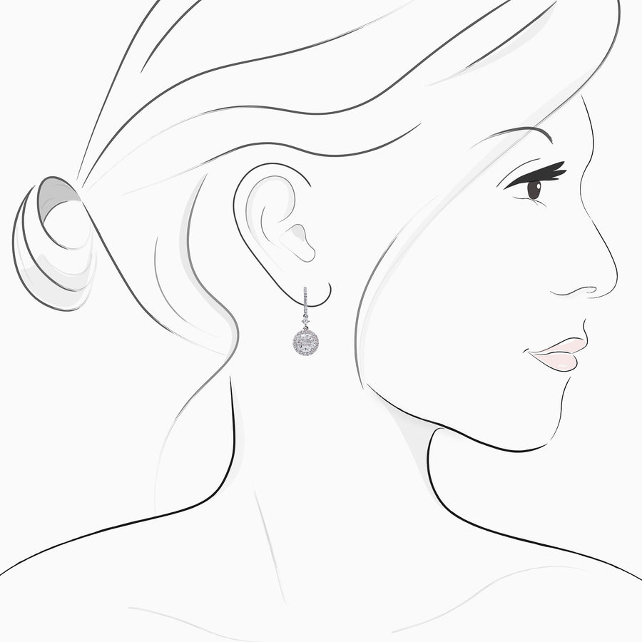 18K White Gold Diamond Earrings
