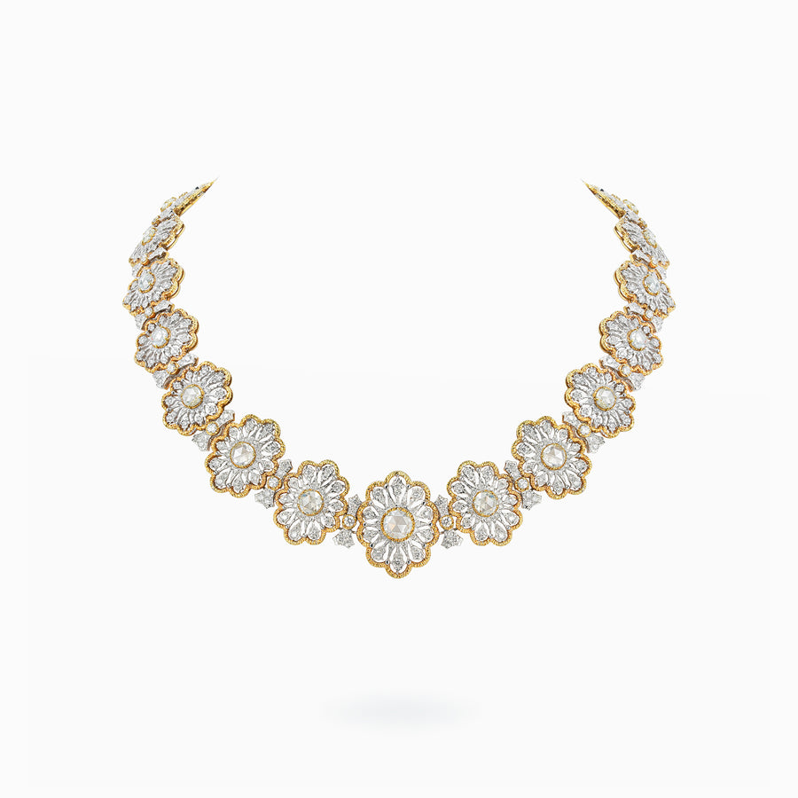 18K White & Yellow Gold Diamond Necklace