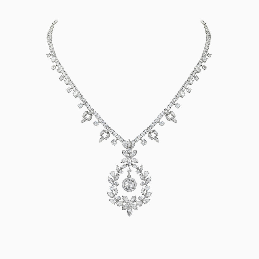 18K White Gold Diamond Necklace