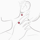 18K White & Rose Gold Ruby & Diamond Earrings