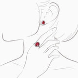 18K White & Rose Gold Ruby Diamond Earrings