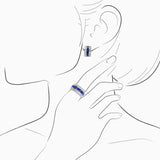 18K White Gold Sapphire Diamond Earrings