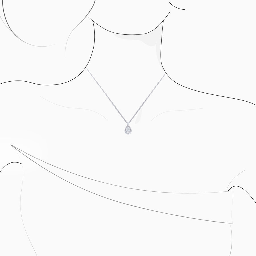 18K White Gold Diamond Pendant