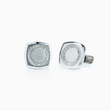 18K White Gold Sapphire Diamond Cufflinks