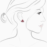 18K White & Rose Gold Ruby & Diamond Earrings
