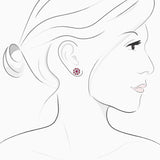 18K White Gold Ruby & Diamond Earrings
