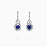 18K White Gold Sapphire Diamond Earrings