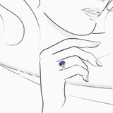 18K 白金蓝宝石和钻石戒指