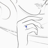 18K 白金蓝宝石和钻石戒指