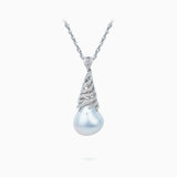 18K White Gold South Sea Pearl Diamond Pendant